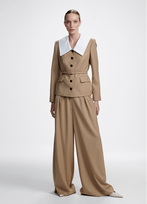 Calça Lapilli Bege Khaki — Carol Bassi